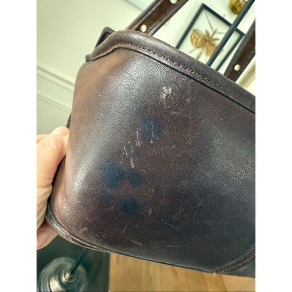 Vintage 1970s Coach Courier Pouch Shoulder Bag Mocha Dark Brown NYC - Picture 5 of 15